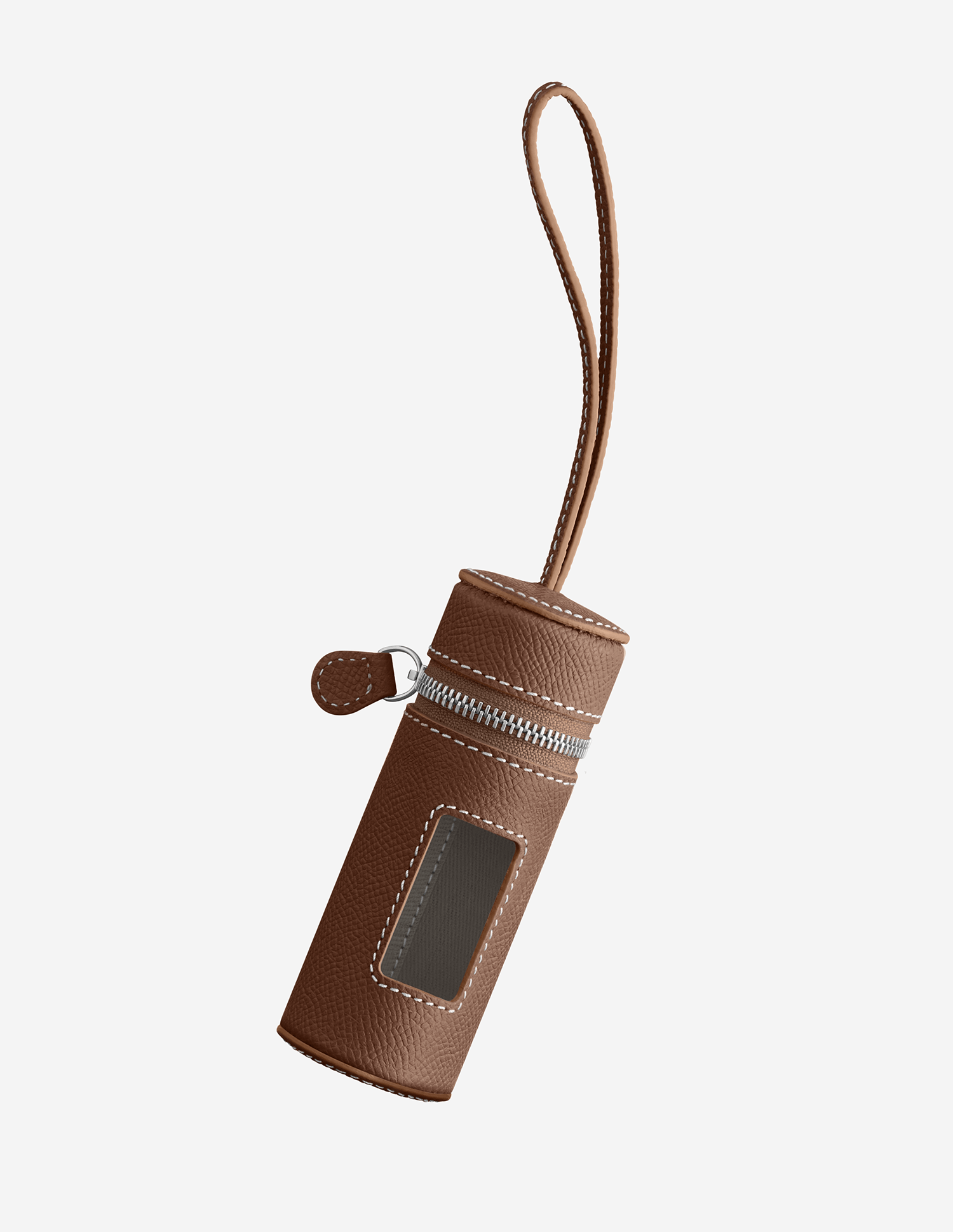 Porta-sacos The Pochette em pele Walnut